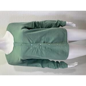 New Sz 8 Linda Allard Aqua Silk Blend Sweater Button Down OfficeCore Casual